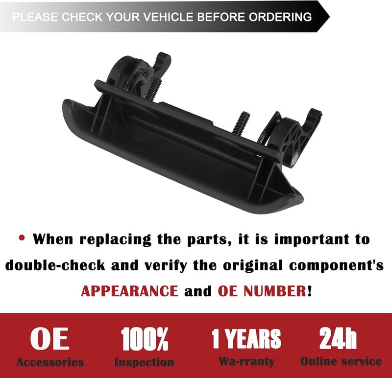 TQPONLY TQPONLT Tailgate Door Handle | Compatible with 1998-2011 Ford Ranger,2001-2010 Mazda B2300 B3000 B4000 Truck | Replace 77872 1L5Z-9943400-AAA Rear Tail Gate Latch Handle (Textured Black) - Image 4